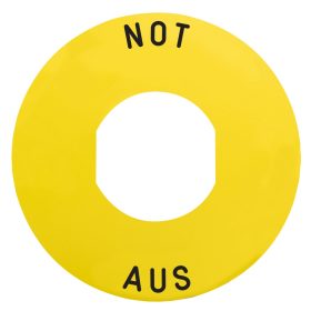   SCHNEIDER ZBY9260 Harmony sárga köralakú felirati tábla, Ø60, ZB5AW743 vészkapcsolóhoz, NOT-AUS