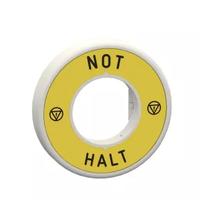   ZBY9W2G230 Harmony világító felirati gyűrű Ø60 vészleállítóhoz, pirosan világító, 120 VAC, "NOT HALT" + ISO13850 logó