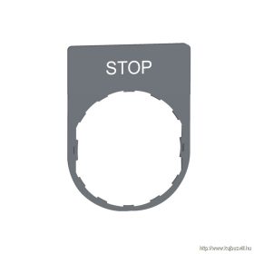   SCHNEIDER ZBYP2304C0 Harmony felirati tábla, 30x40 mm, műanyag, Ø22 készülékekhez, gravírozott, STOP, szürke perem