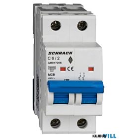   SCHRACK AM017206 Kismegszakító AMPARO 10kA, C 6A, 2 pólusú