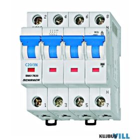   SCHRACK BM617820 Kismegszakító, C karakterisztika, 20A, 3+N, 6kA