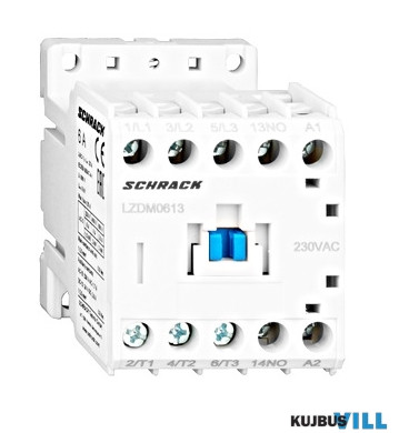 SCHRACK LZDM0613 Mágneskapcsoló 3p, CUBICO Mini, 2,2kW, 6A, 1ny, 230VAc