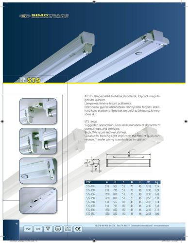 STS-118 szabadonsugárzó lámpatest EVG DIM KIFUTÓ