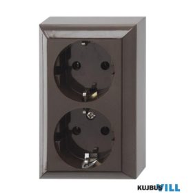   0510076777 2 férõhelyes földelt aljzat, beltéri, Business Line IP20, barna