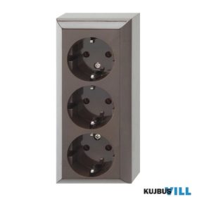   0510089777 3 férõhelyes földelt aljzat, beltéri, Business Line IP20, barna