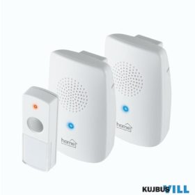   DBS 1001DC Vez.n. csengő szett, 2 csengő, 1 nyomógomb, 100m, övcsipesz