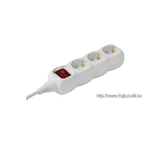 NV 3K/WH/1,5 3-as elosztó kapcsolóval, 1,5m, fehér