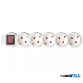   NV 5K-3/WH/1,5 5-ös elosztó kapcsolóval, 3m fehér védőér.