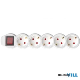 NV 5K/WH 5-ös elosztó kapcsolóval, 1,5m, fehér