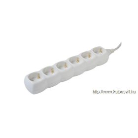 NV 6-5/WH/1,5 6os elosztó 5m, 3x1,5mm2, fehér