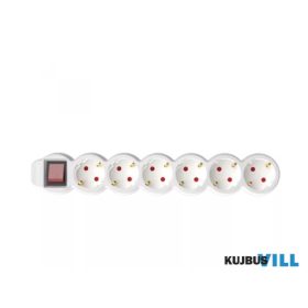 NV 6K-5/WH/1,5 6os elosztó 5m kapcs, 3x1,5mm2, fehér