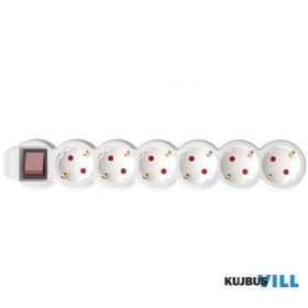 NV 6K/WH 6os elosztó 1.5m kapcs fehér