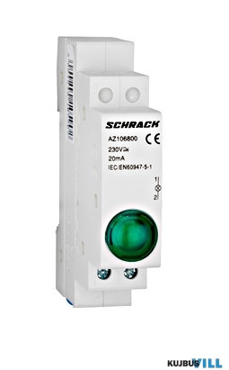 SCHRACK AZ106800 Jelzőlámpa LED-del AMPARO, zöld, 230V AC