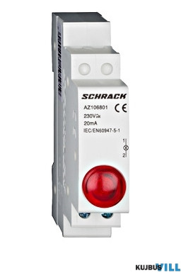 SCHRACK AZ106801 Jelzőlámpa LED-del AMPARO, piros, 230V AC