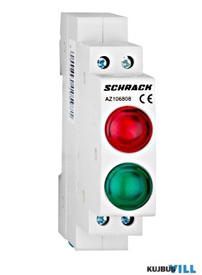 SCHRACK AZ106808 Jelzőlámpa LED-del AMPARO, piros/zöld, 230V AC