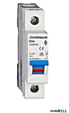 SCHRACK AZ200261 Leválasztó főkapcsoló, 63A, 1 pólusú