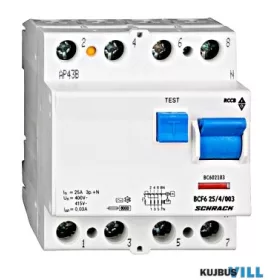 SCHRACK BC602103 Hibaáram kap.25/4-30mA 6kA