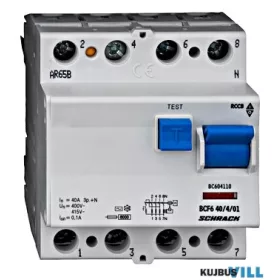 SCHRACK BC604110 Hibaáram kap.40/4-100mA 6kA