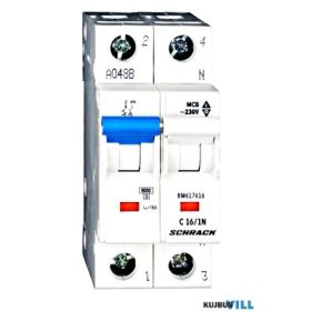 SCHRACK BM617616 Kismegszakító C16/1+N 6KA