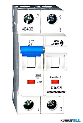 SCHRACK BM617616 Kismegszakító C16/1+N 6KA