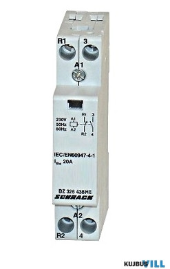 SCHRACK BZ326438ME AMPARO sorbaépíthető mágneskapcsoló 20A, 1z+1ny, 230V AC 1KE
