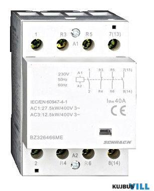 SCHRACK BZ326466ME AMPARO sorbaépíthető mágneskapcsoló 40A, 2z+2ny, 230V AC 3KE