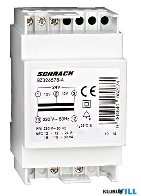 SCHRACK BZ326578-A Csengőtrafó 30VA/12-12-24V