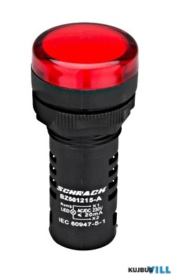 SCHRACK BZ501215-B Kompakt jelzőlámpa, LED, 230V AC/DC, piros