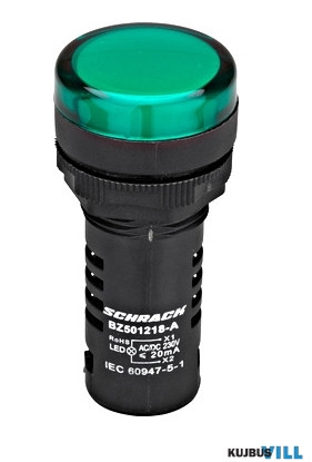 SCHRACK BZ501218-B Kompakt jelzőlámpa, LED, 230V AC/DC, zöld