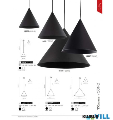 TK-10007 Cono függesztett lámpa