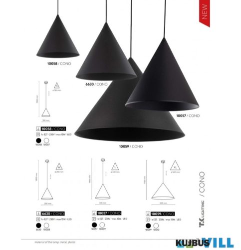 TK-10008 Cono függesztett lámpa