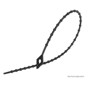   TRACON 100F-GY Gyöngyös nyitható kábelkötegelő, fekete 100×1,2mm, D=3-25mm, PA6.6