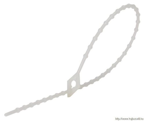 TRACON 180N-GY Gyöngyös nyitható kábelkötegelő, natúr 180×2mm, D=8-45mm, PE