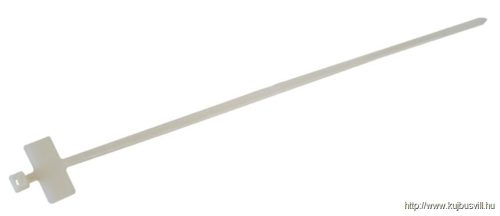 TRACON 200J Jelzőcímkés kábelkötegelő, natúr 210×2,5mm, D=5-45mm, PA6.6, (a×b=15×30mm)