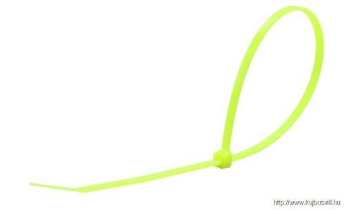 TRACON 230NZ Normál kábelkötegelő, neon zöld 290×3.6mm, D=2-80mm, PA6.6