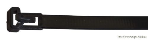 261-NY Nyitható kábelkötegelő, fekete 250×7.6mm, D=10-65mm, PA 6.6