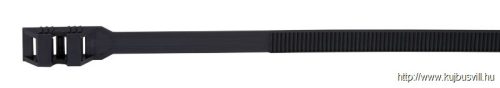 265-12 PA12 kábelkötegelő, UV-álló, fekete 260×9mm, D=25-65mm, PA12