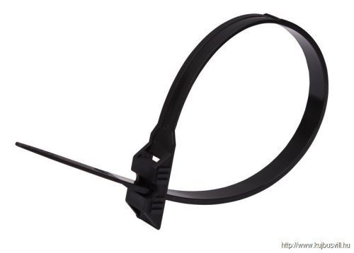 TRACON 360-12 PA12 kábelkötegelő, UV-álló, fekete 350×9mm, D=25-93mm, PA12