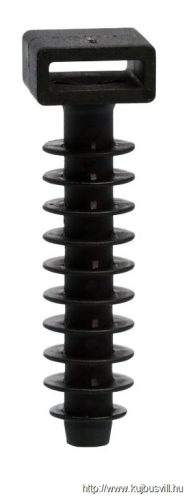 TRACON 5458 Beüthető kábelkötegelő tipli, UV-álló, fekete d=8mm, A=10,6×3,1mm, PA6.6