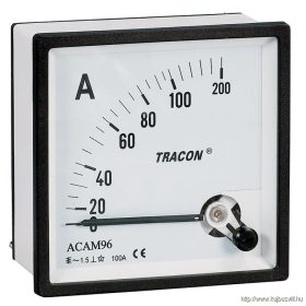   TRACON ACAM96-105 Analóg váltakozó áramú ampermérő közvetlen méréshez 96×96mm, 100A AC