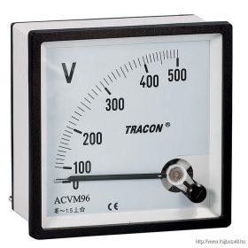   TRACON ACVM48-120 Analóg váltakozó áramú voltmérő 48×48mm, 120V AC