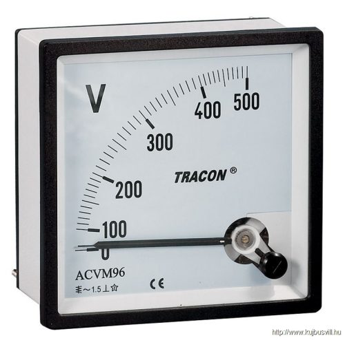 TRACON ACVM72-450 Analóg váltakozó áramú voltmérő 72×72mm, 450V AC