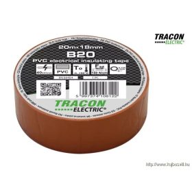   TRACON B20 Szigetelőszalag, barna 20m×18mm, PVC, 0-90°C, 40kV/mm