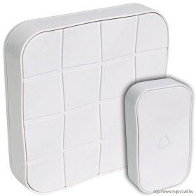   TRACON BELLW1-1V1 Vezeték nélküli csengő, négyzetes, 1 adó, 1 vevő 3×AA, 1×CR2032, IP44, 100m, 10 music