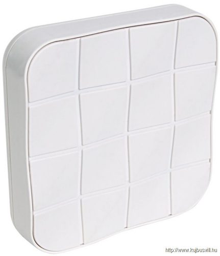 TRACON BELLW1-1V2 Vezeték nélküli csengő, négyzetes, 1 adó, 2 vevő 3×AA, 1×CR2032, IP44, 100m, 10 music