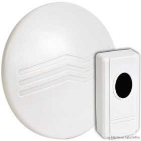   TRACON BELLW3-1V1 Vezeték nélküli csengő, kerek, 1 adó, 1 vevő 2×AA, 1×CR2032, IP44, 100m, 32 music