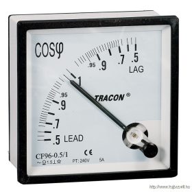   TRACON CF96-0,5/3 Teljesítménytényező mérő, háromfázisú 96×96mm, 400V AC, 0,5