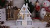 CHRACHS8WW Led karácsonyi kocka naptár, házikó, fa, elemes