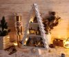CHRBTRWW13WW LED karácsonyi fenyő tájképpel, fehér, fa, elemes X22091