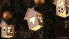 CHRSTHWWG10WW LED karácsonyi lánc, házikó, fehér, fa, elemes